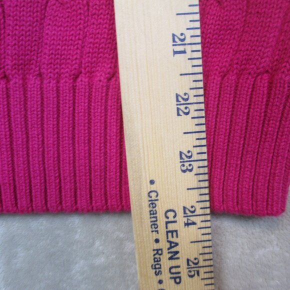NWT Polo Ralph Lauren Cable Knit Crewneck Short Sleeve Pink Sweater Women's M - Picture 9 of 10